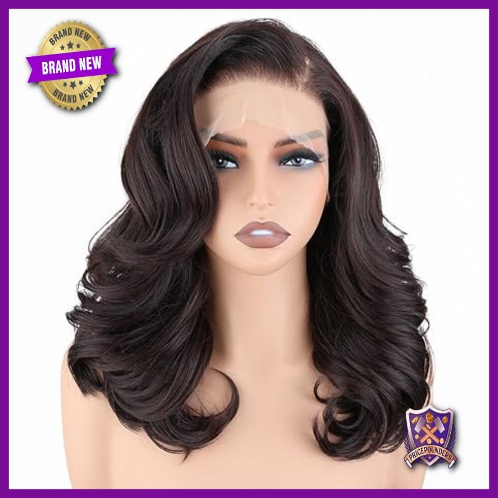 18 Inch Bob Wig with 13x6 HD Lace Front, Pre Plucked, Glueless Synthetic Hair